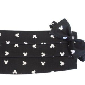 Mickey Black Silhouette Cummerbund and Tie